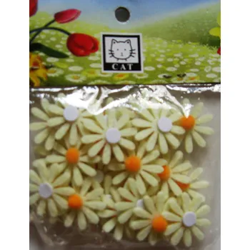 Kopretina s lepítkem - filc 24 ks 3cm