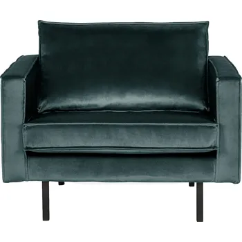 Křeslo WOOOD Petrolejově modré sametové křeslo Raden