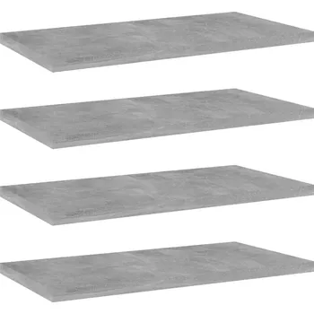police ZBXL Police na knihy 4 ks betonově šedé 40x20x1,5cm kompozitní dřevo