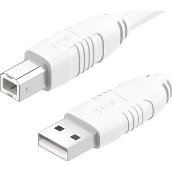 Datový kabel AlzaPower LinkCore USB-A to USB-B 2m bílý