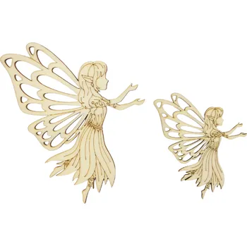 Dřevěná hračka Dřevěný výřez, KVĚTINOVÁ VÍLA-velká, 12,5x15cm, 1ks