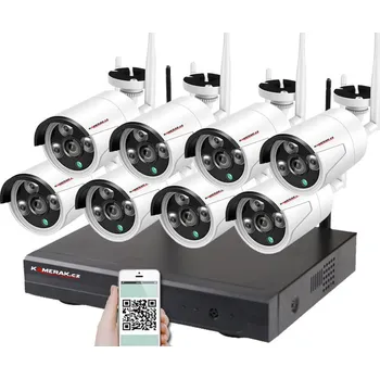 Kompletní kamerový systém Bezdrátový 8 kamerový set WiFi IP PRO WIP8-302C 5MPx, CZ menu