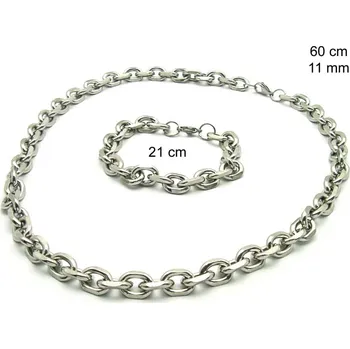 Souprava šperků Ocelový náhrdelník + náramek 23987100