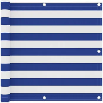 Stínicí technika ZBXL Balkónová zástěna bílá a modrá 90 x 300 cm oxfordská látka