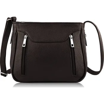 Kabelka Paolo Peruzzi Menší dámská kožená taška PAOLO PERUZZI; hnědá