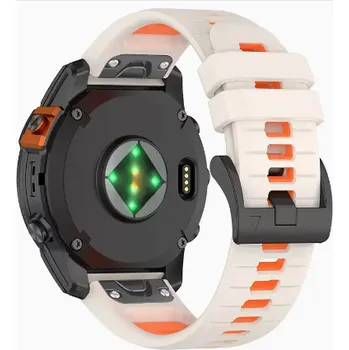 Příslušenství k chytrým hodinkám Garmin náhradní řemínek silikonový 26mm pro řadu Fénix oranž/bílá