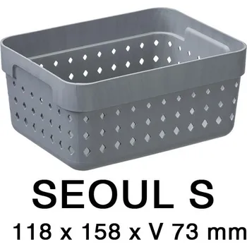 Úložný box Plastový košík SEOUL 5023 – organizér 12 x 16 x 7 cm – šedá – NHG 15-5023-st