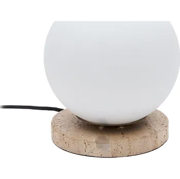 Lampička Bílá skleněná stolní lampa Kave Home Malachi