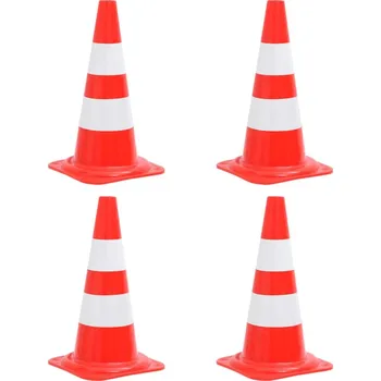 Dopravní značka ZBXL Reflexní dopravní kužely 4 ks červené a bílé 50 cm