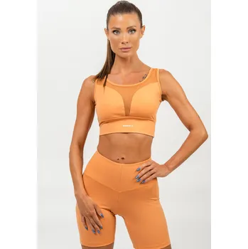 NEBBIA Sportovní podprsenka se síťkou PERFORMANCE oranžová M