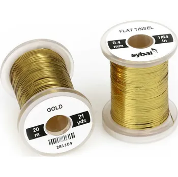 Plochá lametka Sybai Flat Tinsel 0,4mm Gold