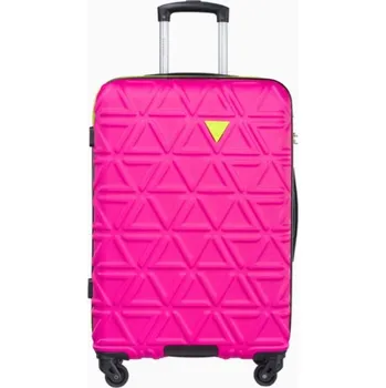 Střední růžový kufr California s kontrastním povrchem