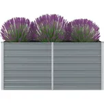 ZBXL Vyvýšený zahradní truhlík 160x80x77 cm galvanizovaná ocel šedý