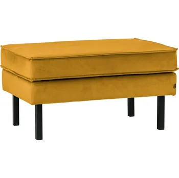 Taburet WOOOD Okrově žlutá sametová podnožka Raden
