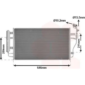 Klimatizace automobilu Kondenzátor, klimatizace VAN WEZEL 13015713