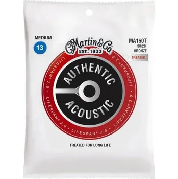 Struna pro kytaru a smyčcový nástroj MARTIN Authentic Lifespan 2.0 80/20 Bronze Medium, Struny na kytaru