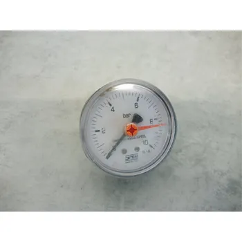 Ventil Bosch Manometr (tlakoměr) d63mm 0-10 BAR ZADNÍ vývod 1/4" - voda, vzduch