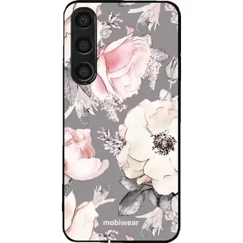 Pouzdro na mobilní telefon Lesklý kryt Mobiwear Glossy - Samsung Galaxy S24 Plus - G034G - Květy na šedém pozadí (Prémiové lesklé pouzdro, obal, kryt Mobiwear Glossy na mobil Samsung Galaxy S24 Plus - G034G - Květy na šedém pozadí, materiál Plast + TPU silikon - krytí po všech)