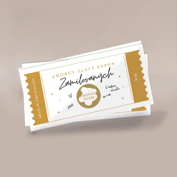 Žertovný předmět Stírací losy "Zlatý kupón" ( 10Ks) Varianta: S vlastním textem
