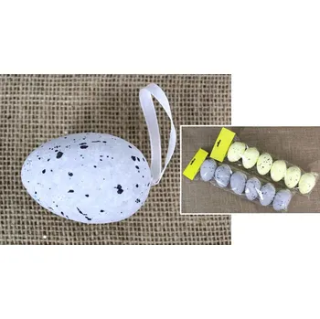 Velikonoční dekorace Puntíkatá polystyrenová vajíčka s visačkou sada 6 ks mix barev