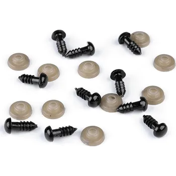 Stoklasa Oči s pojistkou 8 mm 50 ks černá