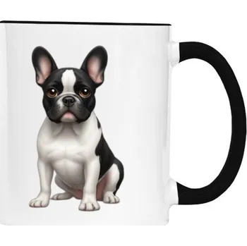 Hrnek malý barevný s potiskem Buldoček sedící