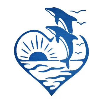 Samolepící dekorace SAMOLEPKA Delfíni 002 levá západ slunce (65 - škrábaný kov modrý) NA AUTO, NÁLEPKA, FÓLIE, POLEP, TUNING, VLASTNÍ TEXT, TISK, AUTOSAMOLEPKY.cz, POLEPY, OBRÁZEK, LOGO, SAMOLEPKY