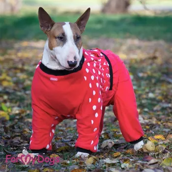 Obleček pro psa FOR MY DOGS Overal RED DOT, červený Velikost: A3