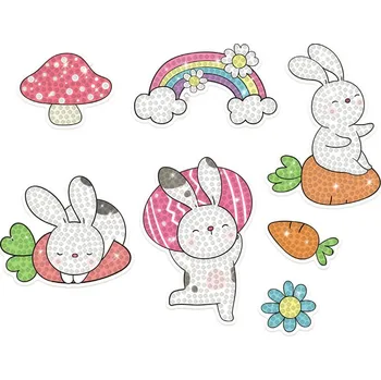 Výtvarná sada DP Craft Diamantové tvoření samolepky hraví zajíčci