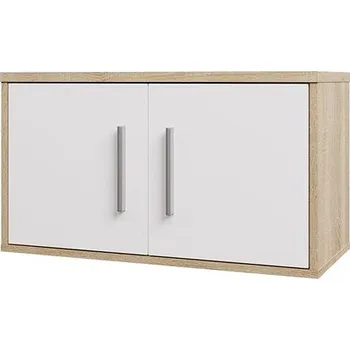 Nejlevnější nábytek Nejby Gianni Nástavec na skříň s dvířky, dub sonoma/bílá