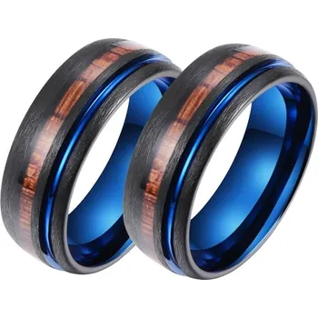 Prsten Snubní wolframové prsteny se dřevem R-TU-155