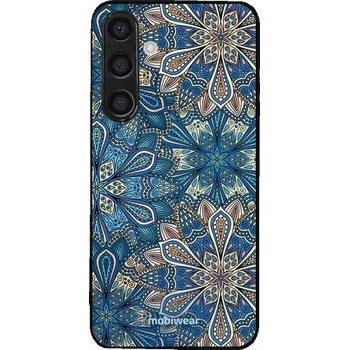 Lesklý kryt Mobiwear Glossy - Samsung Galaxy S24 Plus - G038G - Modré mandala květy (Prémiové lesklé pouzdro, obal, kryt Mobiwear Glossy na mobil Samsung Galaxy S24 Plus - G038G - Modré mandala květy, materiál Plast + TPU silikon - krytí po všech stranách