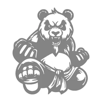 Samolepící dekorace SAMOLEPKA Panda 012 levá Kung Fu bojovník (17 - šedá) NA AUTO, NÁLEPKA, FÓLIE, POLEP, TUNING, VLASTNÍ TEXT, TISK, AUTOSAMOLEPKY.cz, POLEPY, OBRÁZEK, LOGO, SAMOLEPKY