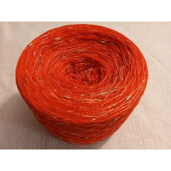 Příze Merino Deep Orange Lux 3-nitka 1000m s nopkovou nitkou (Merino klubko s nopky Deep Orange lux)