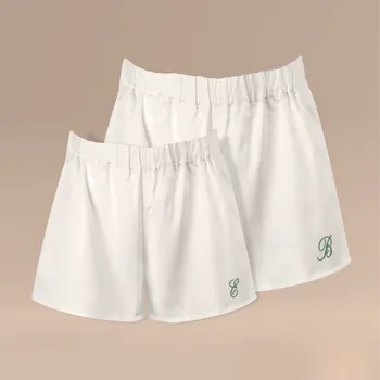 Trenýrky Párové trenky pro mámu a tátu s iniciálami - bílé Velikost pro ni: XXL, Velikost pro něj: L, Font a barva nitě: Tyrkysová psací bez srdíčka