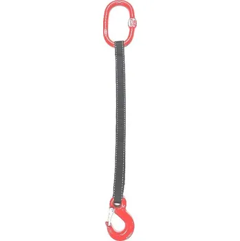 Upínací popruh Zvedací plochý pás jednopramenný s okem a hákem 500kg HBG1-25S-LHO, Délka vazáku 0,6 m