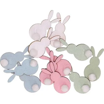 Party dekorace Zajíček pastelový 4cm - mix - lepítko