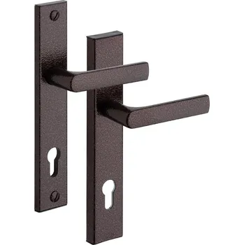 Dveřní kování Rostex Bezpečnostní klika 807/72 antická hnědá, klika-klika