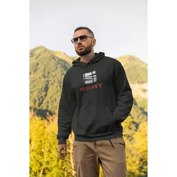 Pánská mikina Pánská mikina s logem auta Seat Barva: Černá, Velikost: 4XL