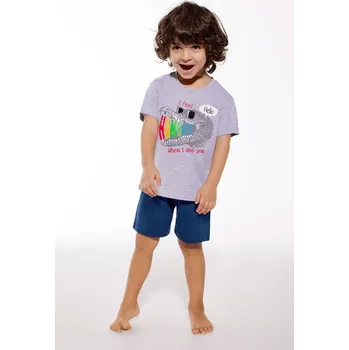 Pánské pyžamo PYŽAMO CHLAPEC MLADÝ KR 438/115 HLADOVÝ mélange 140