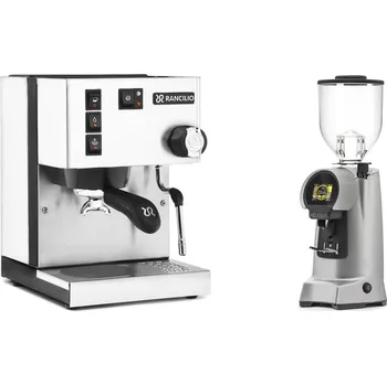 Kávovar Rancilio Silvia E, white + Eureka Helios 65, grey