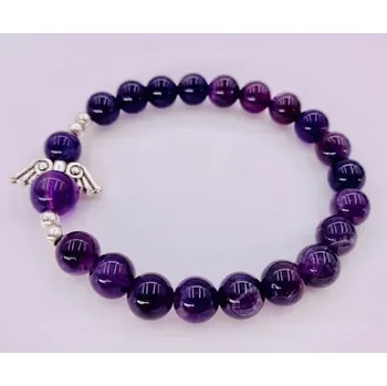 Náramek Náramek Ametyst s andělem v dárkové krabičce