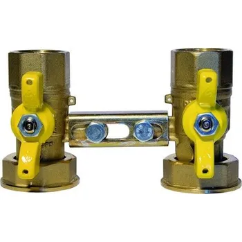 Vodovodní kohout Souprava kulových kohoutů k plynoměrům, rozteč 100 mm 3/4" x 1"1/4