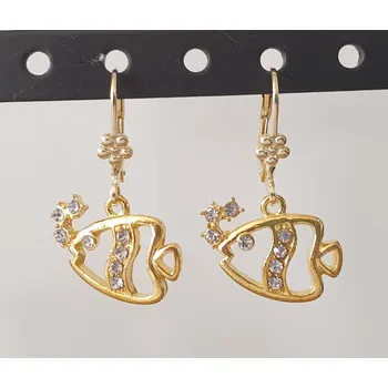 Náušnice Náušnice - rybička s kamínky