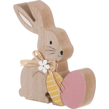 Vánoční ozdoba Autronic Zajíček s vajíčky, dřevěná dekorace. - KLA718