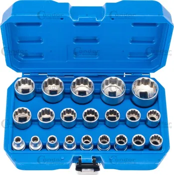 Condor hlavice nástrčné 1/2", 12ti hran 8 - 36 mm, sada 21 dílů - 100-08036