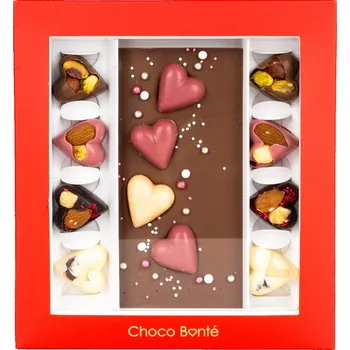 Čokoláda Choco Bonté Dárková mléčná čokoláda s čokoládovými bonbony z lásky