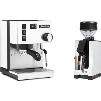 Kávovar Rancilio Silvia E, white + Eureka Mignon Zero, BL white
