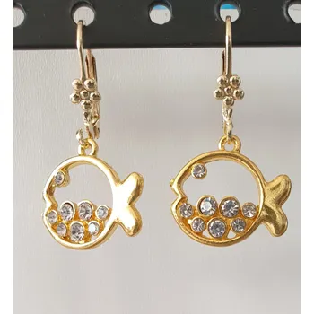 Náušnice Náušnice - rybka s kamínky