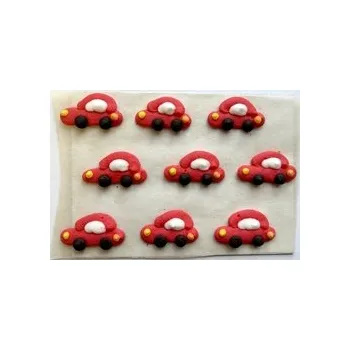 Vánoční ozdoba Cukrová ozdoba - Auto červené / 9 ks